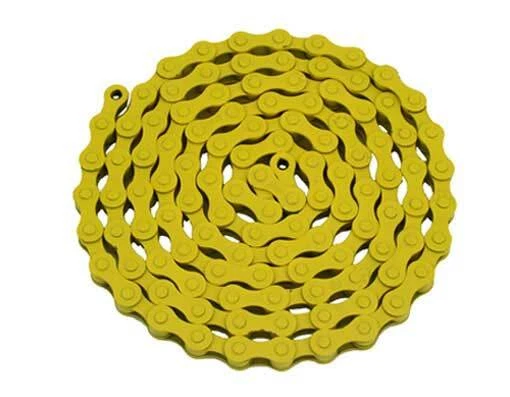 YELLOW YBN Bicycle Single Speed Chain 1/2" x 1/8 x 112 Links Lowrider Cruiser  - Image 1 of 1