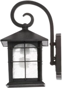 Brimfield 9 in. Aged Iron 1 Light Line Voltage Outdoor Wall Light Sconce NO BULB - Picture 1 of 5