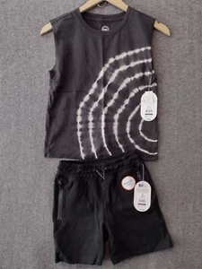 Wonder Nation Boys 2-Pck Sleeveless Tank Top + Black Lounge Shorts S 6-7 - Picture 1 of 11