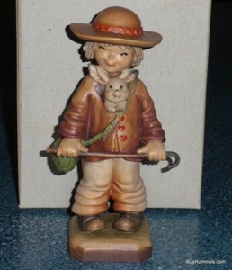 6" ANRI FRIENDS FIGURINE FERRANDIZ BOY UMBRELLA BUNNY WOOD RARE #652003 WITH BOX - Picture 1 of 10