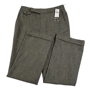 Pantaloni donna Lauren Ralph Lauren 100% lana di agnello Laine 12 grigi foderati nuovi con etichette $99,99 - Foto 1 di 13