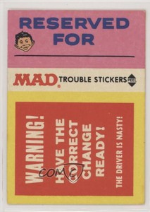 1983 Fleer Mad Stickers Trouble Stickers Reserved For 2p7