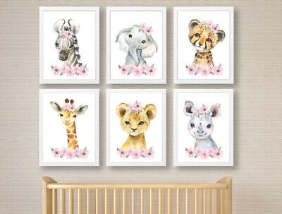 Jungle Animals Nursery Decor, Safari Nursery Prints, Nursery Set, Baby Wall Art • 4£