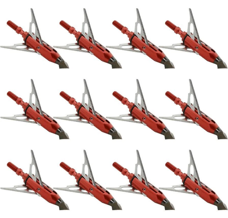 12pcs Rage 3 Fixed Blade Archery Broadheads 100 Grain Arrow Head Hunting Arrow - Image 1 of 3