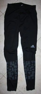 NWT Men's ADIDAS Climalite Supernova Long Running Tights Black/Gray - Small - Image 1 of 4