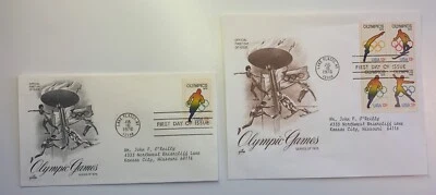 (9) FDC OLYMPICS 1976 1984 Airmail Gymnastics Seoul Spain 1924 Artcraft PCS - Image 1 of 3