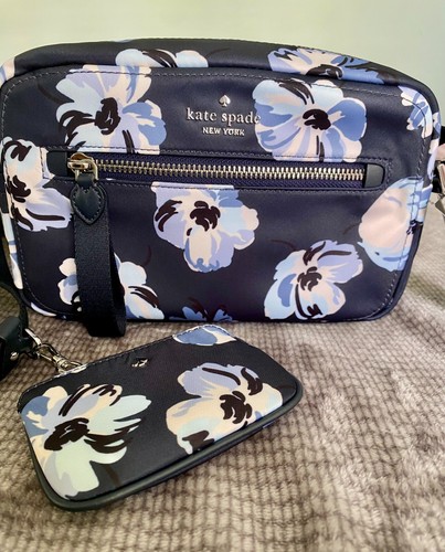 Borsa a tracolla floreale Kate Spade Chelsea Regal nuova con etichette con portamonete K1100