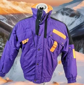 Vintage Pedigree Pedsport Ski Winter Jacke Lila Neon Orange 90er 80er Lrg - Bild 1 von 7