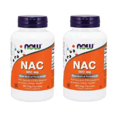 Now Foods NAC 600 мг, 100 растительных капсул [2 упаковки] - Изображение 1 из 2