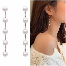 Trend Simulation Pearl Long Earring For Women Fashion Korean Crystal G6A3
