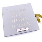 Personalisiertes weißes Baby Fotoalbum Love You To The Moon BM201-P