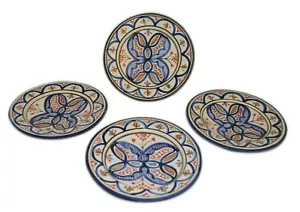 Juego de cuatro tapas aperitivo marroquíes hechas a mano multicolores - Imagen 1 de 3