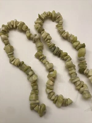 Natural Peridot Jasper Large Chip Beads, 16" Strand, New - Image 1 of 4