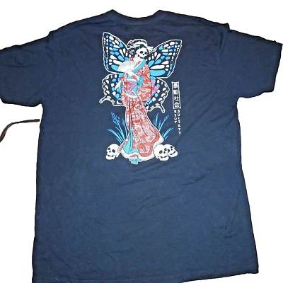 Camiseta Riot Society Butterfly Wings Geisha Skeleton Algodón Adulto XL EE. UU. Importación Foto 1 de 4