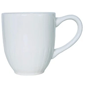 Pier 1 LUNCA BLANCA White Ribbed 16 OZ Coffee Mug NEW - Picture 1 of 4