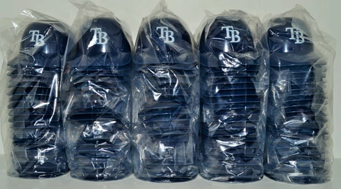 Lot of (100) TAMPA BAY RAYS Ice Cream SUNDAE HELMETS New Baseball Mini Bowl Cup Cover