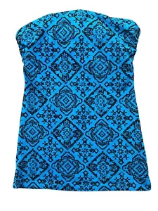 FANG Y2K Tube Top Womens Medium Blue Geometric Sleeveless Whimsigoth Boho Artsy - Picture 1 of 8