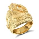 Solid 9ct Yellow Gold Hand Finished Heavy Weight Saddle Ring