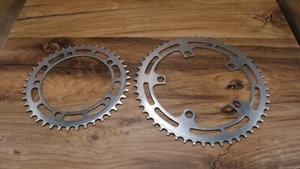 Platos de bicicleta de carretera 1976 Shimano Dura Ace primera generación GA-200 53/42 T 5 velocidades - Imagen 1 de 11