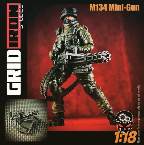 1:18 M134 w/ Pack & Chute For G.I. Joe 3.75” Joytoy Arah 25th Gun Bbi XD G98 Cover