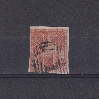 BARBADOS 1852, SG# 5, CV £275, papel azulado, usado Foto 1 de 2