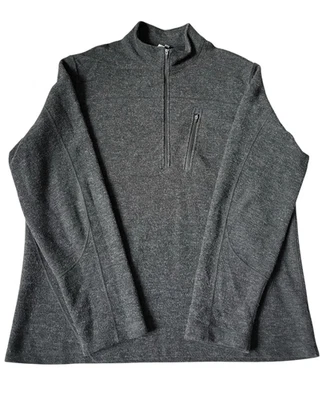 Ibex Men’s Sweater Pullover size XL Gray Merino Wool Quarter Zip - Image 1 of 4