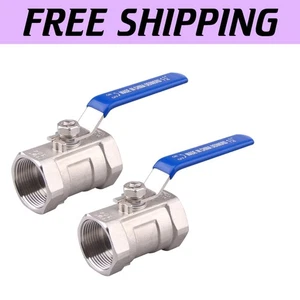 Stainless Steel Ball Valve 1.25 Inch NPT and 1000 PSI - 2-Pack for Fluid Control - Picture 1 of 8