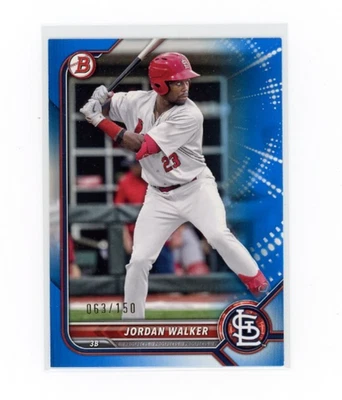 2022 Bowman Jordan Walker #BP-20 BLUE /150 - St. Louis Cardinals - Image 1 of 2