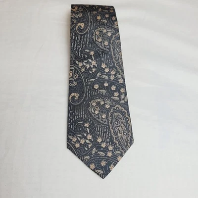 Corbata Jim Thompson Para Hombre Talla Única Negra Dorada Seda Tailandesa Paisley Floral Clásica Foto 1 de 4
