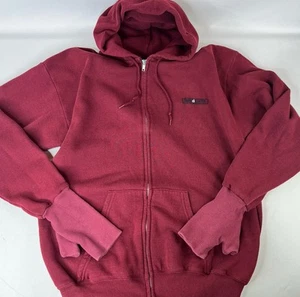 Vintage Handschellen Skateboarding Full Zipup Hoodie Sweatshirt XL Daumenlöcher verwaschen rot - Bild 1 von 9