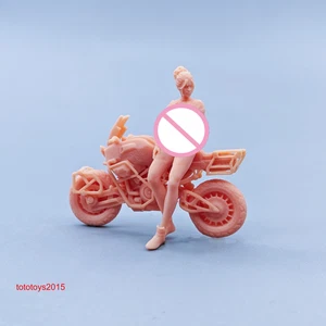 1/87 1/64 1/43 Motorcycle Girl Scene Miniatures Figures Doll For Cars Vehicle - Picture 1 of 7