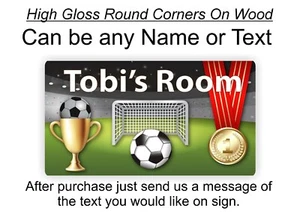 Bedroom Room Door Sign Plaque, Soccer Football Champ Neutral Theme - Picture 1 of 9