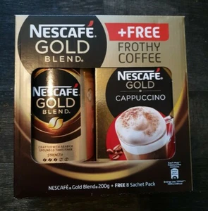 Nescafe gold blend 200g & nescafe gold cappuccino 8 sachet pack - Picture 1 of 3