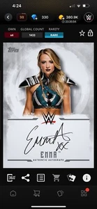 DIGITAL Topps WWE Slam 2017 Undisputed Emma Signature 1433cc Hard To find - Picture 1 of 1