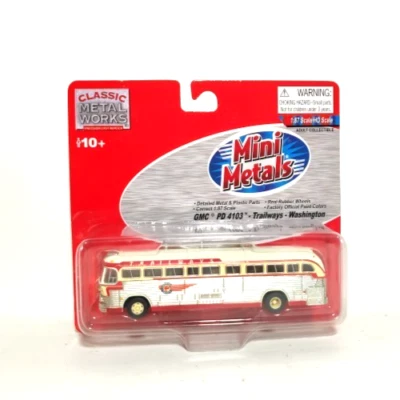 HO Trailways Washington GMC PD 4103 Bus 32112 Mini Metals Diecast Scale Model - Image 1 of 2