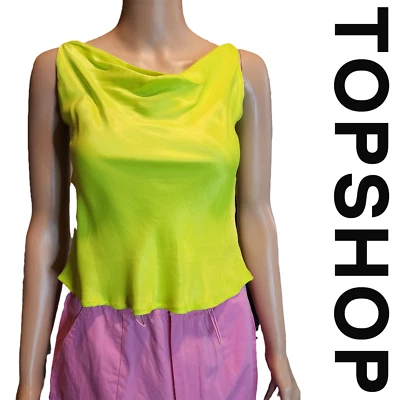 Camisola Topshop Cuello Capucha Satén Nueva Sin Etiquetas Amarilla Talla 4 Foto 1 de 4