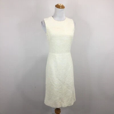 BARNEYS New York Ivory/Cream Glitter Italian Tweed Textured Dress Womens sz 40/6 - Image 1 of 4