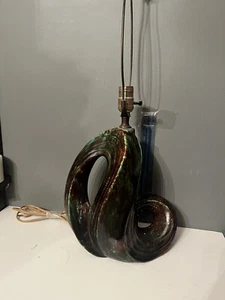 vintage mid century modern Drip Glaze Lamp Funky Abstract  - Picture 1 of 5