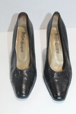 YVES SAINT LAURENT SNAKE SKIN PUMPS VINTAGE 1980's SIZE 8 1/2 MADE IN ITALY - Image 1 of 4