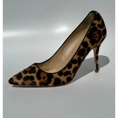 J. Crew Collection Ponyhair Hazelnut Leopard Elsie Heels Pumps Size 7 $395 Italy - Image 1 of 4