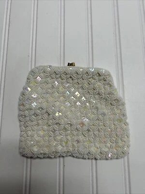 Vintage Beaded Small Accessory Purse Hand Made In Hong Kong - Image 1 of 4