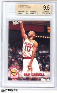 Sam Cassell RC BGS 9.5: 1993-94 Hoops Rookie Card True Gem Mint #342 POP 2 - Picture 1 of 3