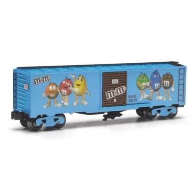 Menards Novelty O-Gauge M&M’S Light Blue Box Car NIB - Image 1 of 3