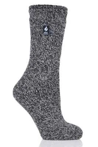 Heat Holders Women's Primrose ORIGINAL Twist Crew Sock Black/Light Gray Size 5-9 - Picture 1 of 2