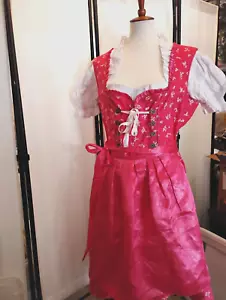 NEW US 20,Trachten,Oktoberfest,Germanfest Dirndl Dress,3-pc,Pink,Fuchsia - Picture 1 of 11