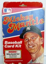1989 SEALED MICKEY MANTLE TALKING BASEBALL CARD + 20 CARDS KIT NEW YORK YANKEES