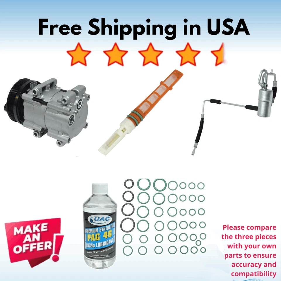 Compresor y válvula aire acondicionado apto para Ford Taurus 1992-1993 Foto 1 de 1