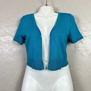 Suéter para mujer Maurices azul frente abierto recortado manga corta talla XL - Imagen 1 de 13