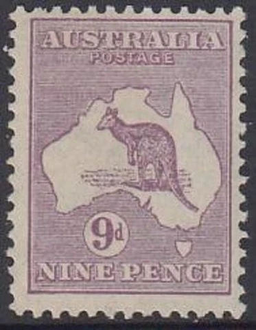 AUSTRALIA Kangaroo 9d Violet 3rd Wmk. Die 2b MUH ... Cat. BW 27A $375 Cover