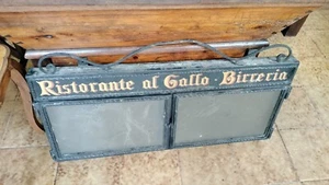 Tabella Insegna in Metallo per Bar /Pub Vintage Ex Locale Ristorante Birreria - Picture 1 of 5